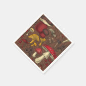 Wilde Pilze auf braun Serviette (Ecke)