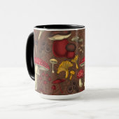 Wilde Pilze auf braun Tasse (Vorderseite Links)