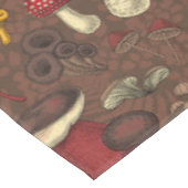 Wilde Pilze auf braun Tischdecke (Schrägansicht)