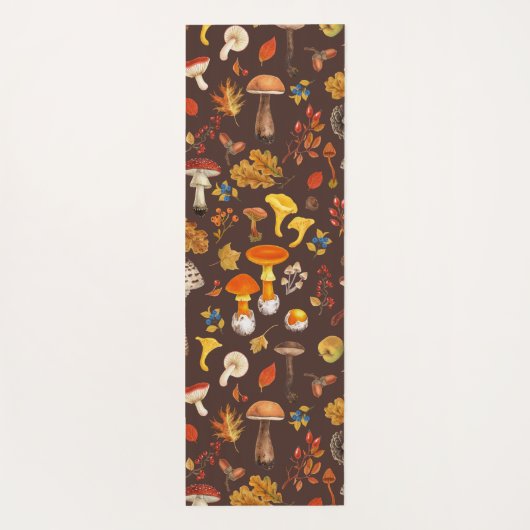 Wilde Pilze auf braun Yogamatte (Rückseite)
