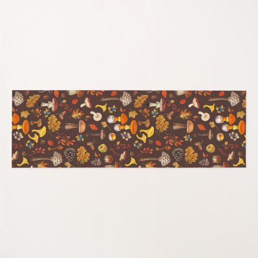 Wilde Pilze auf braun Yogamatte (Vorderseite (Horizontal))