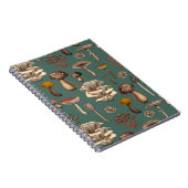 Wilde Pilze auf Pine-Green-Notebook Notizblock (Rechte Seite)