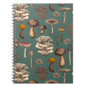 Wilde Pilze auf Pine-Green-Notebook Notizblock (Vorderseite)