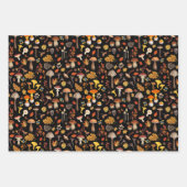 Wilde Pilze auf schwarz Geschenkpapier Set (Vorderseite 3)
