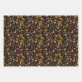 Wilde Pilze auf schwarz Geschenkpapier Set (Vorderseite 2)