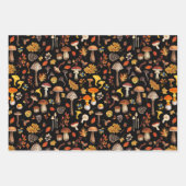 Wilde Pilze auf schwarz Geschenkpapier Set (Vorderseite)