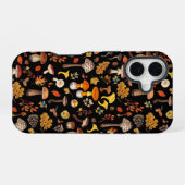 Wilde Pilze auf schwarz iPhone 16 Hülle (Rückseite (Horizontal))