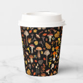 Wilde Pilze auf schwarz Pappbecher (Rückseite)