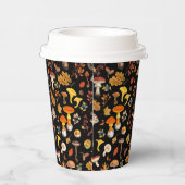 Wilde Pilze auf schwarz Pappbecher (Rechts)