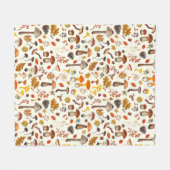 Wilde Pilze auf weißem Boden Fleecedecke (Vorderseite (Horizontal))