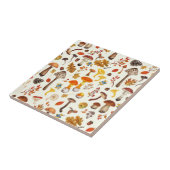 Wilde Pilze auf weißem Boden Fliese (Seite)