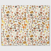 Wilde Pilze auf weißem Boden Geschenkpapier (Flach)