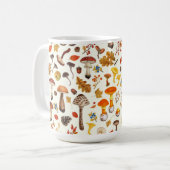 Wilde Pilze auf weißem Boden Kaffeetasse (Vorderseite Links)
