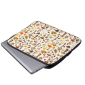 Wilde Pilze auf weißem Boden Laptopschutzhülle (Vorne Knopf)