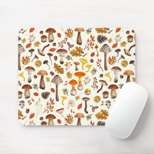 Wilde Pilze auf weißem Boden Mousepad (Mit Mouse)