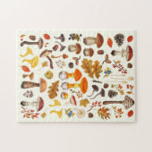 Wilde Pilze auf weißem Boden Puzzle (Horizontal)