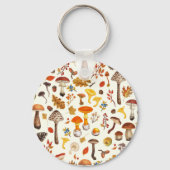 Wilde Pilze auf weißem Boden Schlüsselanhänger (Vorderseite)
