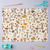 Wilde Pilze auf weißem Boden Seidenpapier (Basteln)