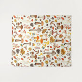 Wilde Pilze auf weißem Boden Wandteppich (Vorderseite (Horizontal))