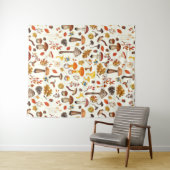 Wilde Pilze auf weißem Boden Wandteppich (Beispiel (Horizontal))