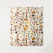 Wilde Pilze auf weißem Boden Wandteppich (Vorderseite)