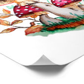 Wilde Pilze Botanische Aquarellmalerei Poster (Ecke)