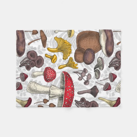 Wilde Pilze Fleecedecke (Vorderseite (Horizontal))