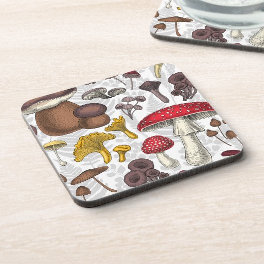 Wilde Pilze Getränkeuntersetzer (Linke Seite)