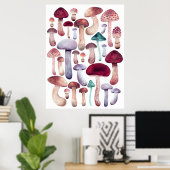 Wilde Pilze illustrieren Aquarellposter Poster (Heimbüro)