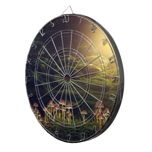 Wilde Pilze im Wald Dartscheibe (Vorderseite rechts)