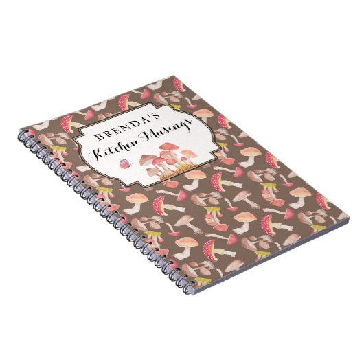 Wilde Pilze Muster angepasstes Notebook Notizblock (Rechte Seite)