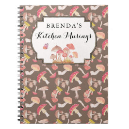Wilde Pilze Muster angepasstes Notebook Notizblock