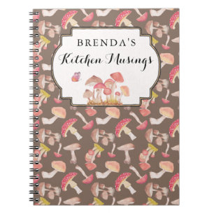 Wilde Pilze Muster angepasstes Notebook Notizblock