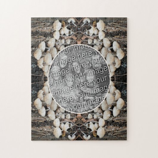 Wilde Pilze Naturrahmen hinzufügen Ihr eigenes Fot Puzzle (Vertikal)