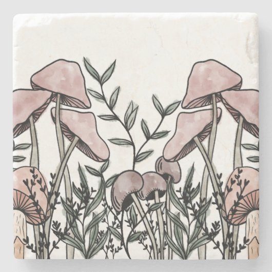 Wilde Pilze Steinuntersetzer (Vorderseite)