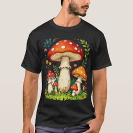 Wilde Pilze und Blumen im Graswald Natur T-Shirt