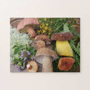 Wilde Pilze und Wildblumen Jigsaw Puzzle