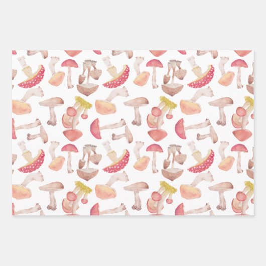 Wilde Pilze verpacken Papierblätter Geschenkpapier Set (Vorderseite 3)