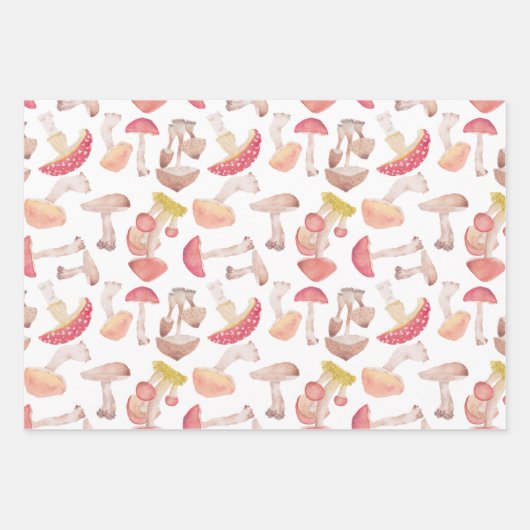 Wilde Pilze verpacken Papierblätter Geschenkpapier Set (Vorderseite 2)