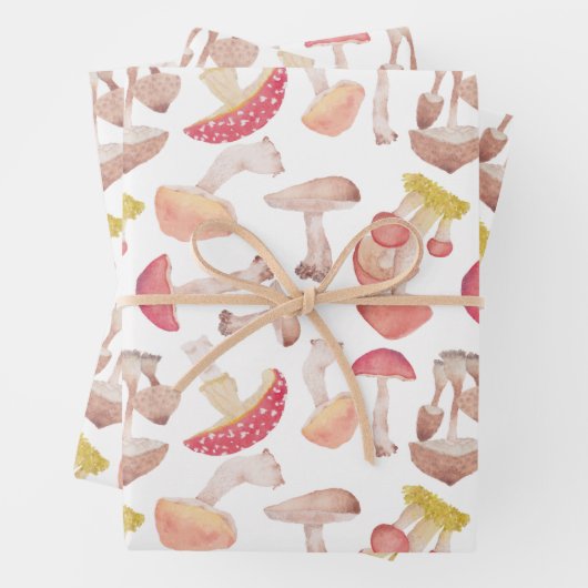 Wilde Pilze verpacken Papierblätter Geschenkpapier Set (Beispiel)