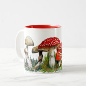 Wilde Pilze Zweifarbige Tasse (Vorderseite Links)