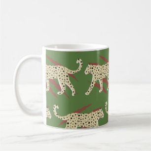 Wilde Pinselstriche: Leopard in Wiederholung Kaffeetasse