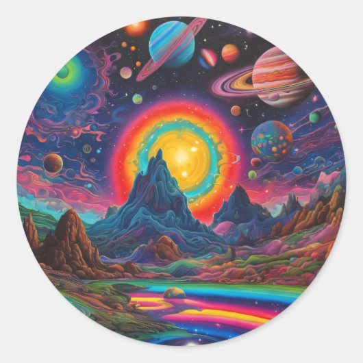 Wilde Planeten 2 Runder Aufkleber (Vorderseite)