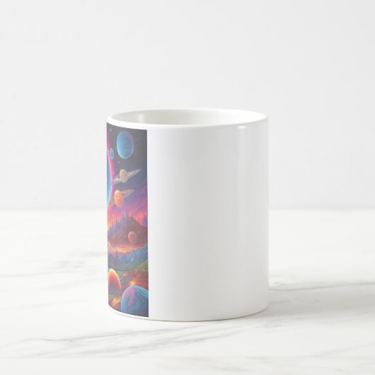 Wilde Planeten Psychedelische Kunst Kaffeetasse (Mittel)