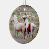 Wilde Ponys der Assateague Weihnachtsverzierung Keramik Ornament (Rechts)