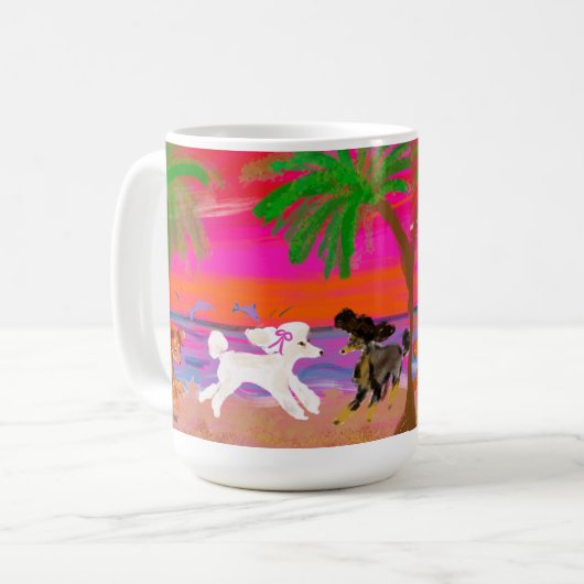 Wilde Poodles in Florida Kaffeetasse (Vorderseite Links)
