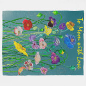 Wilde Poppies auf sanftem, grünem Hintergrund Fleecedecke (Vorderseite (Horizontal))
