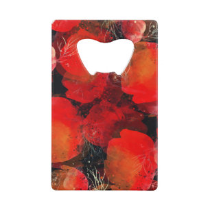 Wilde Poppies Digitales Aquarell Zeichnend Geldbeutel Flaschenöffner