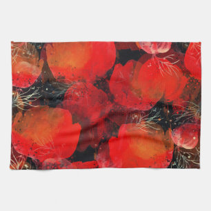 Wilde Poppies Digitales Aquarell Zeichnend Geschirrtuch