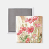'Wilde Poppies' Magnet (Vorderseite/Rückseite)